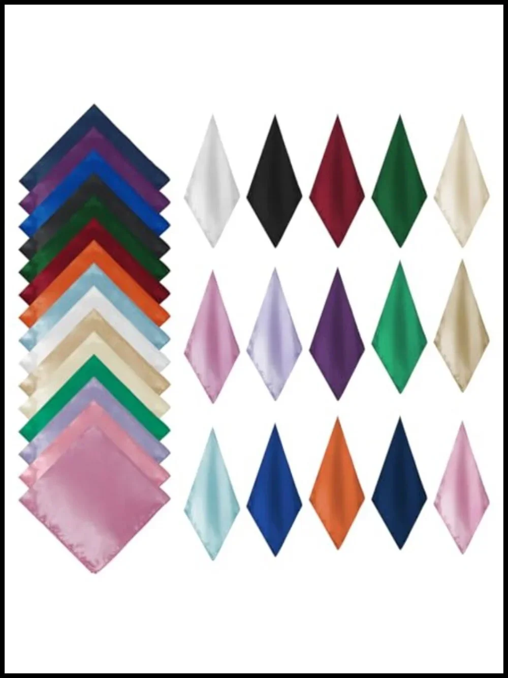 15 Pcs Womens Square Neck Scarf Mixed Solid Color Retro Satin Scarves Head